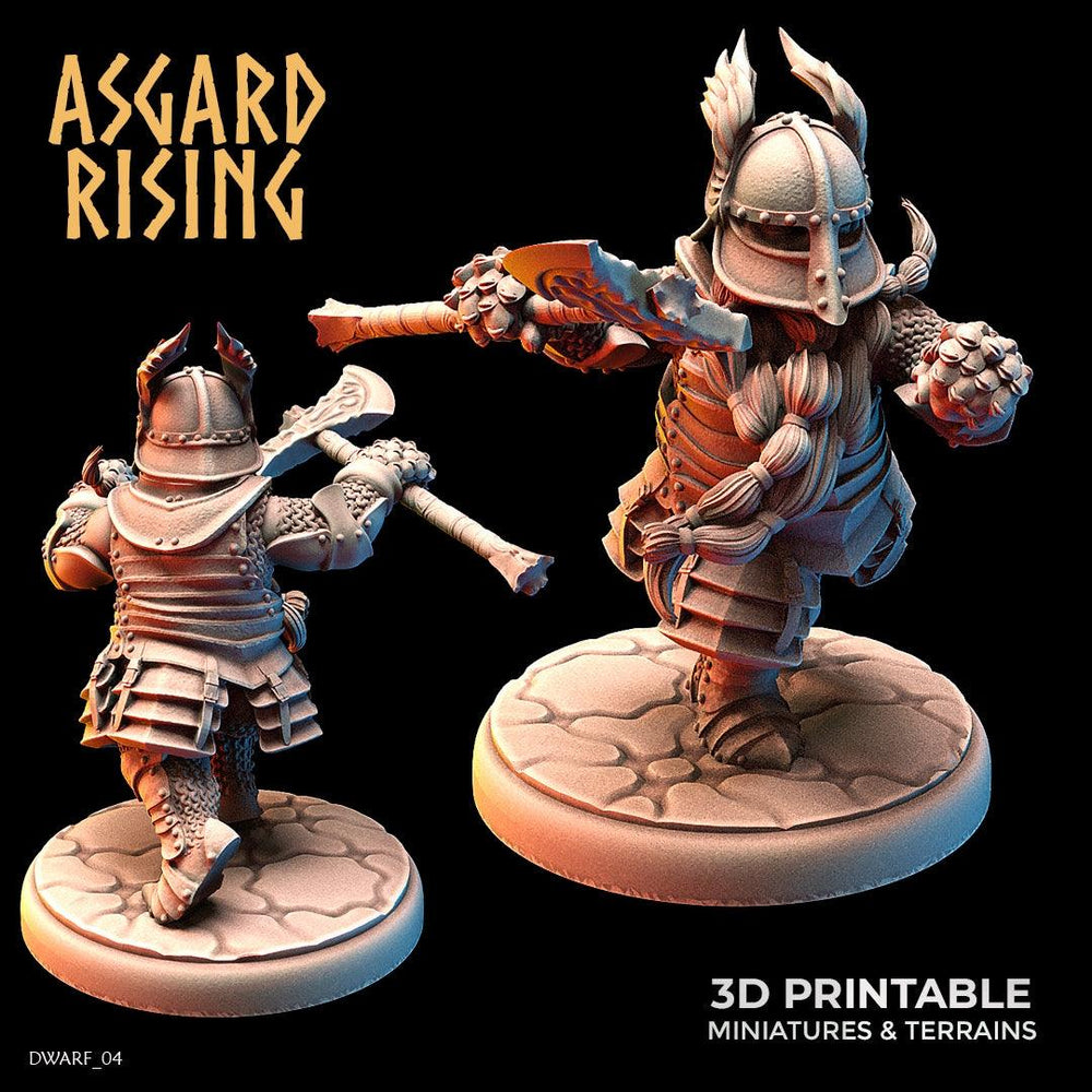 3D Printed Asgard Rising Dwarf Full Plate Warrior Warband Set 28mm - 32mm (Online Only)