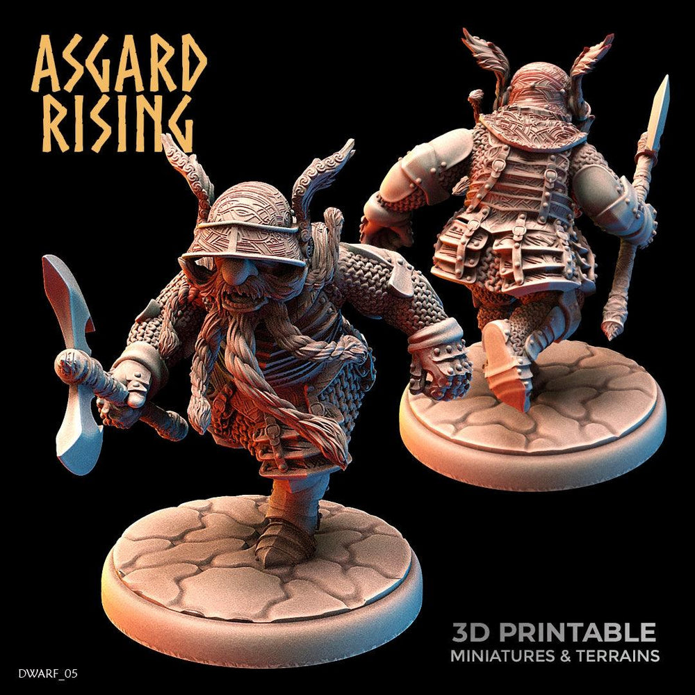 3D Printed Asgard Rising Dwarf Full Plate Warrior Warband Set 28mm - 32mm (Online Only)