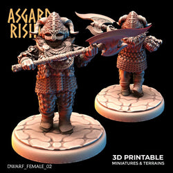 3D Printed Asgard Rising Dwarven Shield-Maidens Set 28mm - 32mm (Online Only)