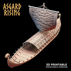 3D Printed Asgard Rising Expedition Drakkars Ship 28 32 mm Wargaming DnD (Online Only)