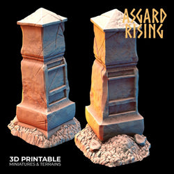 3D Printed Asgard Rising Gravestone and Tombstone Set 28mm-32mm Ragnarok D&D (Online Only)
