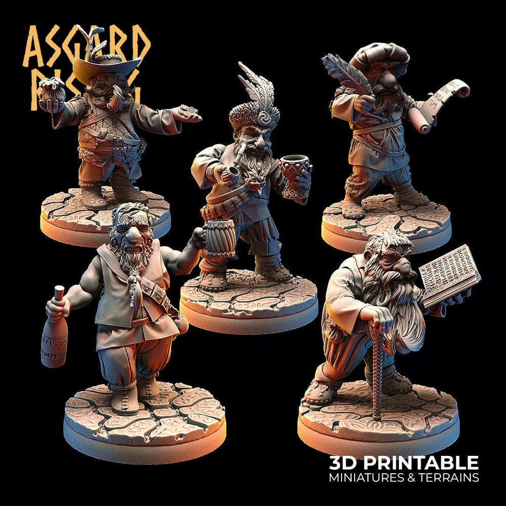 3D Printed Asgard Rising Male Dwarven Townsfolk Modular Set 28mm - 32mm (Online Only)