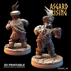 3D Printed Asgard Rising Male Dwarven Townsfolk Modular Set 28mm - 32mm (Online Only)