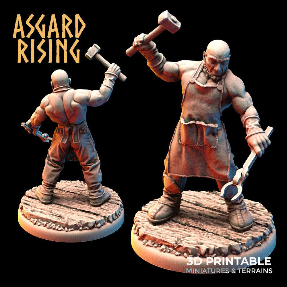 3D Printed Asgard Rising Riddle of Steel Diorama Blacksmith 28mm 32mm Ragnarok D&D (Online Only)