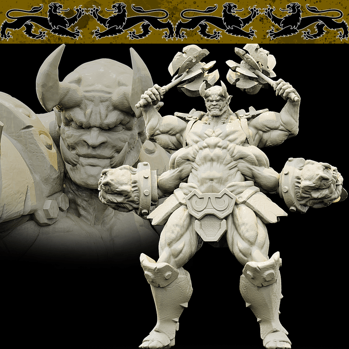 3D Printed Bestiary Vol. 4 Nafarrate - Al'Goleth Demon Fiend 32mm Ragnarok D&D (Online Only)