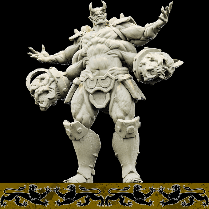 3D Printed Bestiary Vol. 4 Nafarrate - Al'Goleth Demon Fiend 32mm Ragnarok D&D (Online Only)
