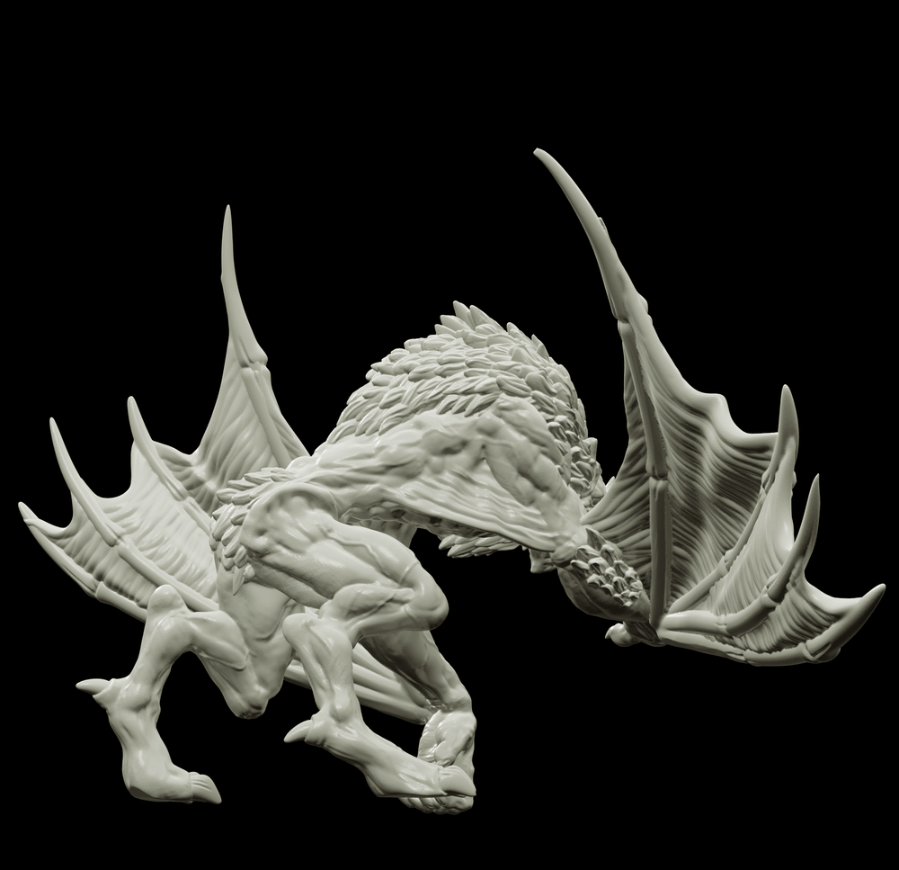 3D Printed Bestiary Vol. 4 Nafarrate - Camazotz Demon Fiend 32mm Ragnarok D&D (Online Only)