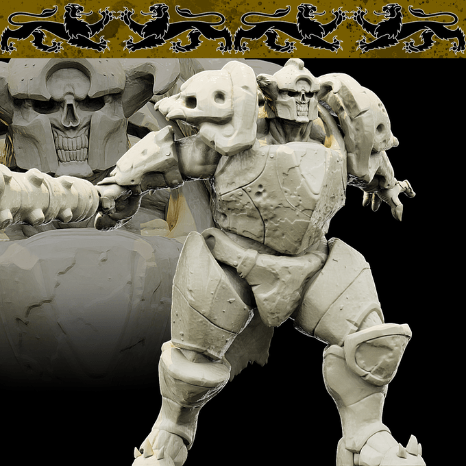 3D Printed Bestiary Vol. 4 Nafarrate - Juggernaut 32mm Ragnarok D&D (Online Only)