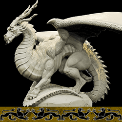 3D Printed Bestiary Vol. 4 Nafarrate - Kaesin Green Dragon 32mm Ragnarok D&D (Online Only)