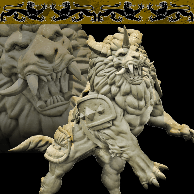 3D Printed Bestiary Vol. 4 Nafarrate - Nian Lion Mount 32mm Ragnarok D&D (Online Only)
