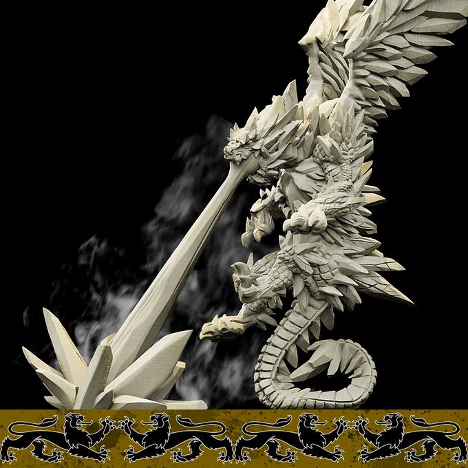 3D Printed Bestiary Vol. 4 Nafarrate - Ydun White Dragon 32mm Ragnarok D&D (Online Only)