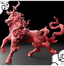 3D Printed Bestiary Vol. 5 Nafarrate - Kirin 32mm Ragnarok D&D (Online Only)
