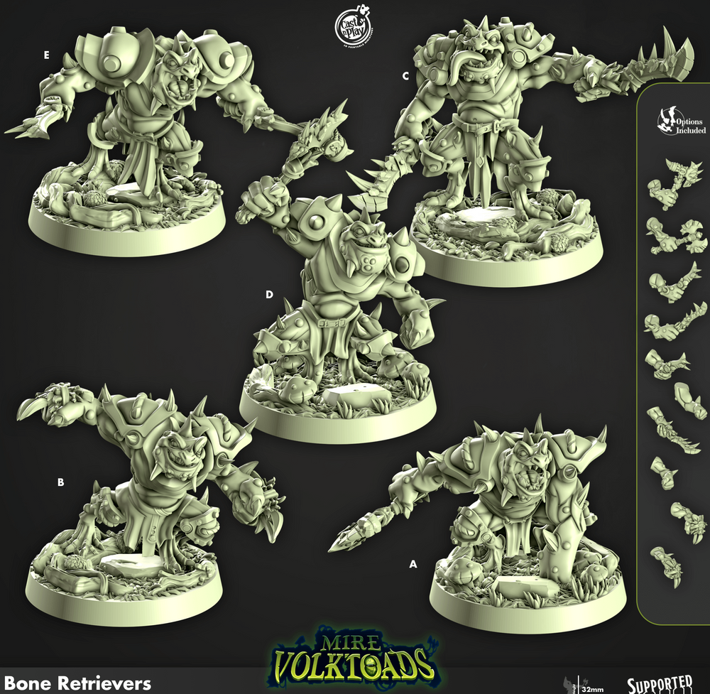 3D Printed Cast n Play Bone Retrievers Mire Volktoads Set 28mm 32mm D&D (Online Only)