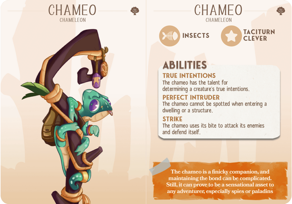 3D Printed Cast n Play Chameo - Chamaleon Companions 28mm 32mm D&D (Online Only)