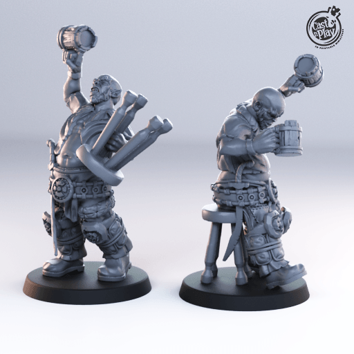 3D Printed Cast n Play Drunk Orc Townsfolk 28mm 32mm D&D (Online Only)
