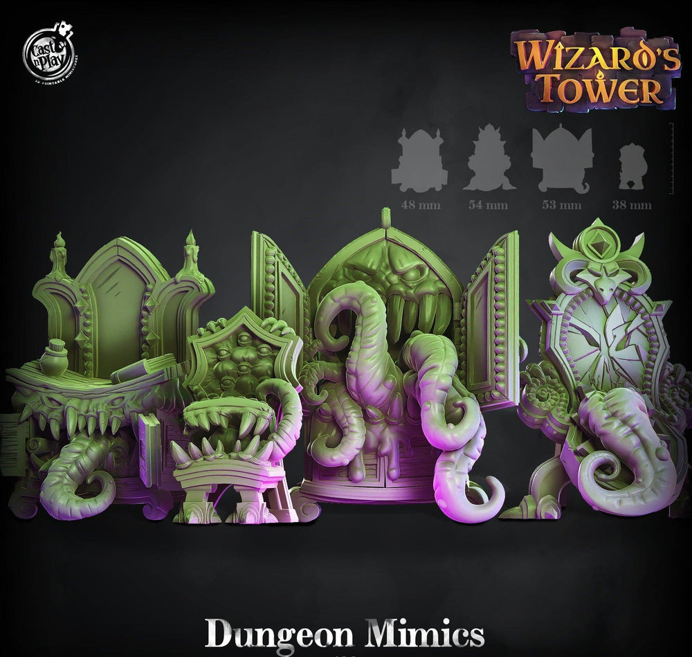 3D Printed Cast n Play Dungeon Mimics Set Wizard's Tower 28mm 32mm D&D (Online Only)