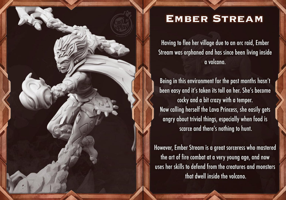 3D Printed Cast n Play Ember Stream Mount Magma 28mm 32mm D&D (Online Only)