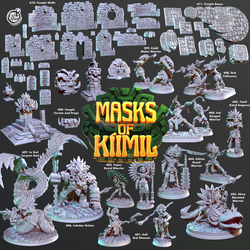 3D Printed Cast n Play Eztli, Ikal Shaman Masks of Kiimil 28 32mm D&D (Online Only)