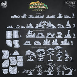 3D Printed Cast n Play Forest Core Set Forest Terrain Set Terrain Essentials Nature 28mm 32mm D&D (Online Only)