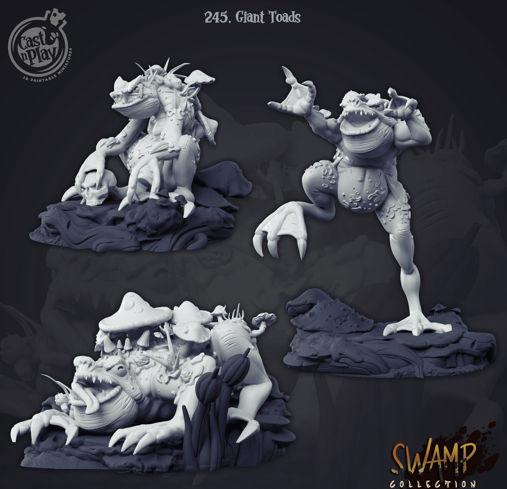 3D Printed Cast n Play Giant Toads 28mm 32mm D&D (Online Only)