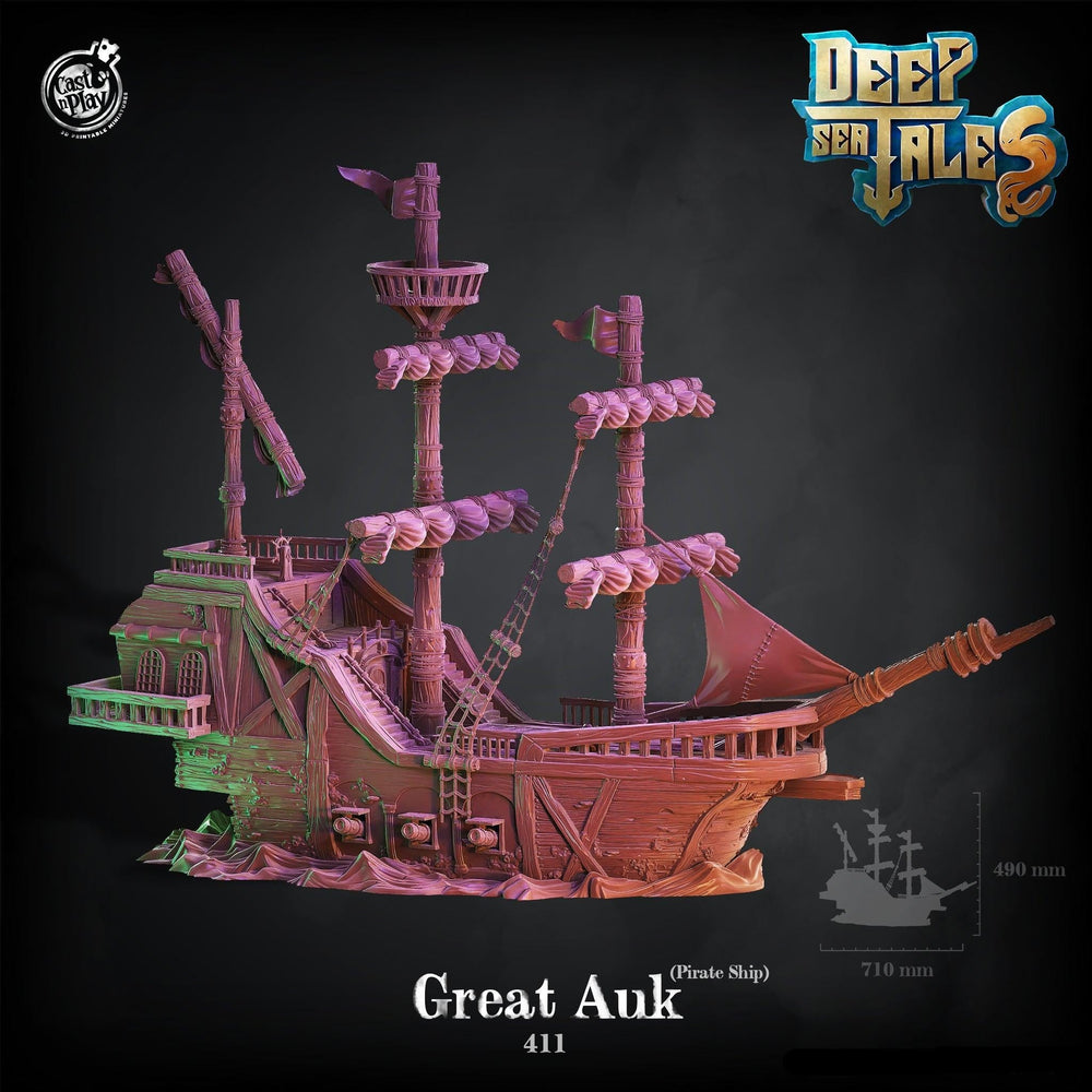 3D Printed Cast n Play Great Auk (Pirate Ship) Huge 28mm 32mm D&D (Online Only)