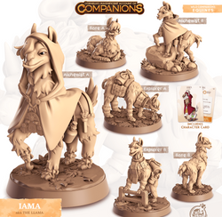 3D Printed Cast n Play Iama - The Llama Companions 28mm 32mm D&D (Online Only)