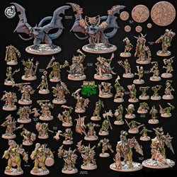 3D Printed Cast n Play Iron Skull Orcs Bases Set 28mm 32mm D&D (Online Only)