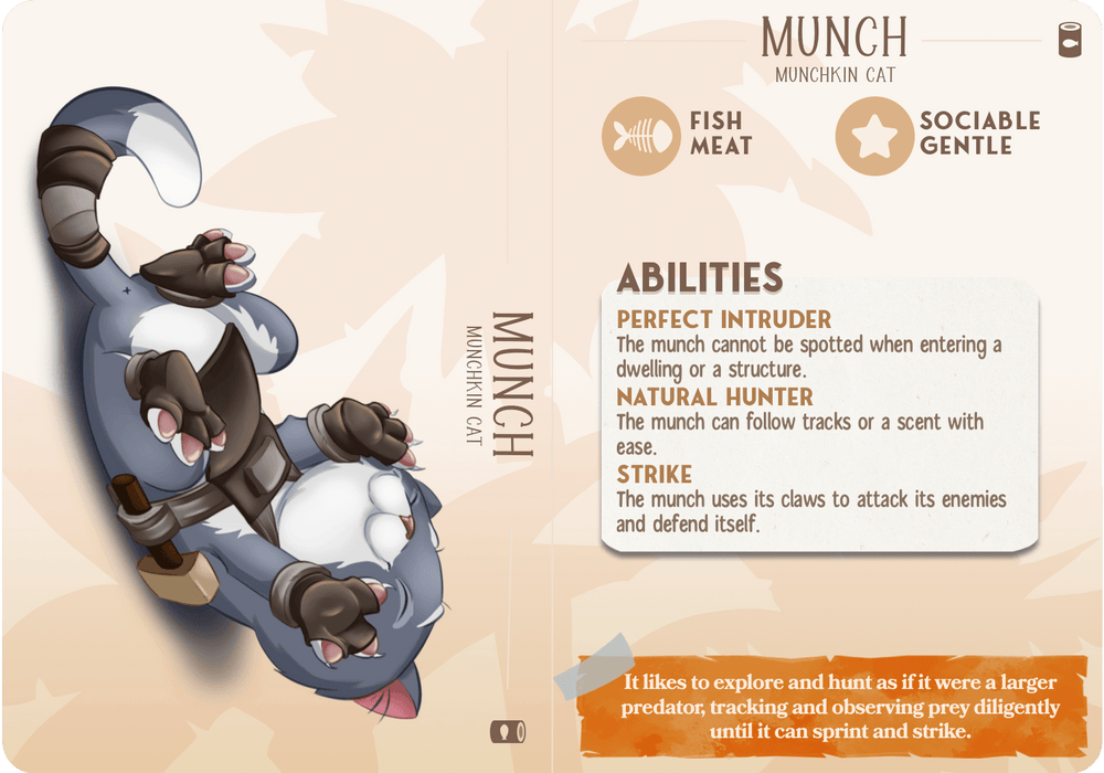3D Printed Cast n Play Munch - Munchkin Cat Companions 28mm 32mm D&D (Online Only)