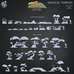 3D Printed Cast n Play Oriental Bliss Trees and Bridges Terrain Set Terrain Essentials Nature 28mm 32mm D&D (Online Only)
