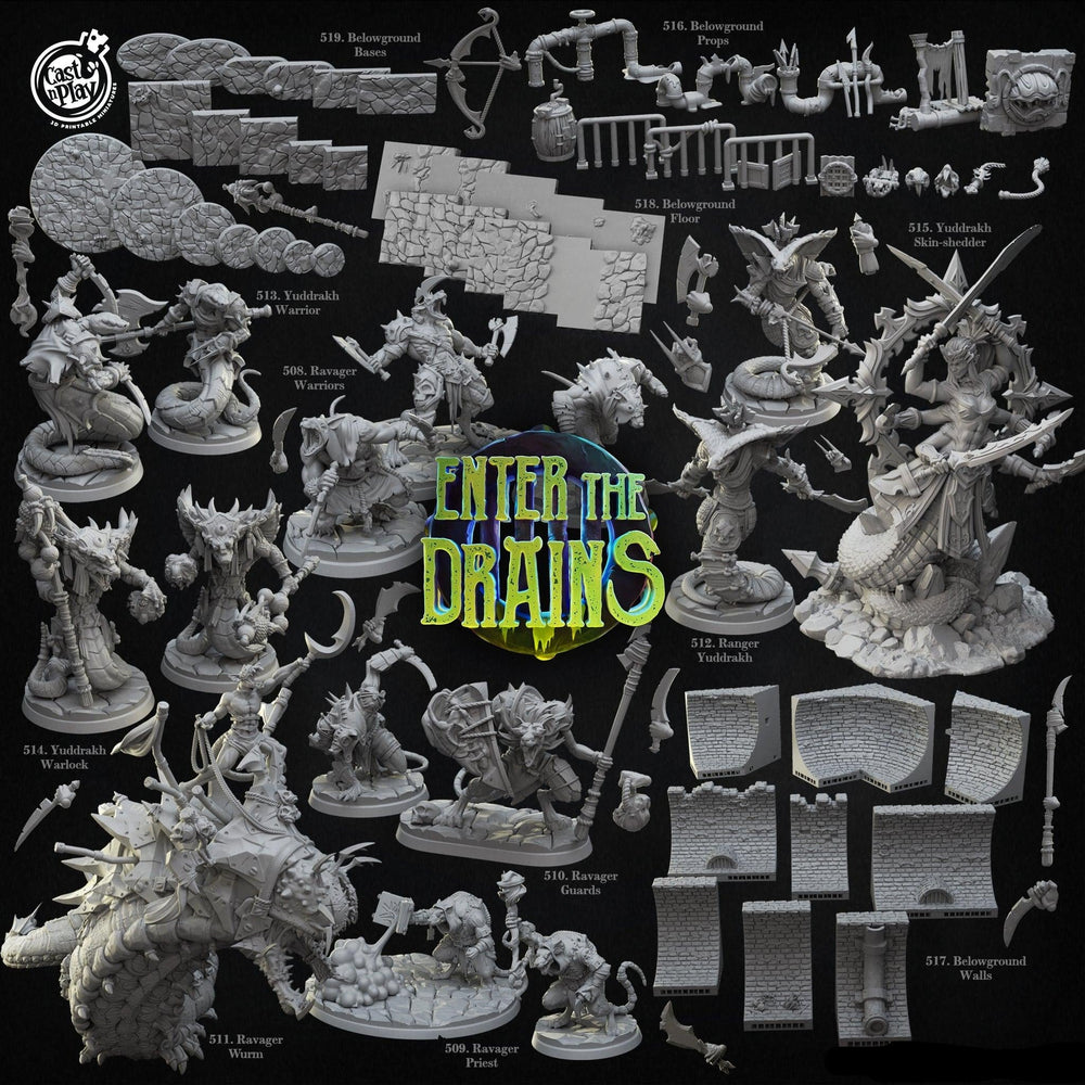 3D Printed Cast n Play Ravager Guards Enter the Drains 28mm 32mm D&D (Online Only)