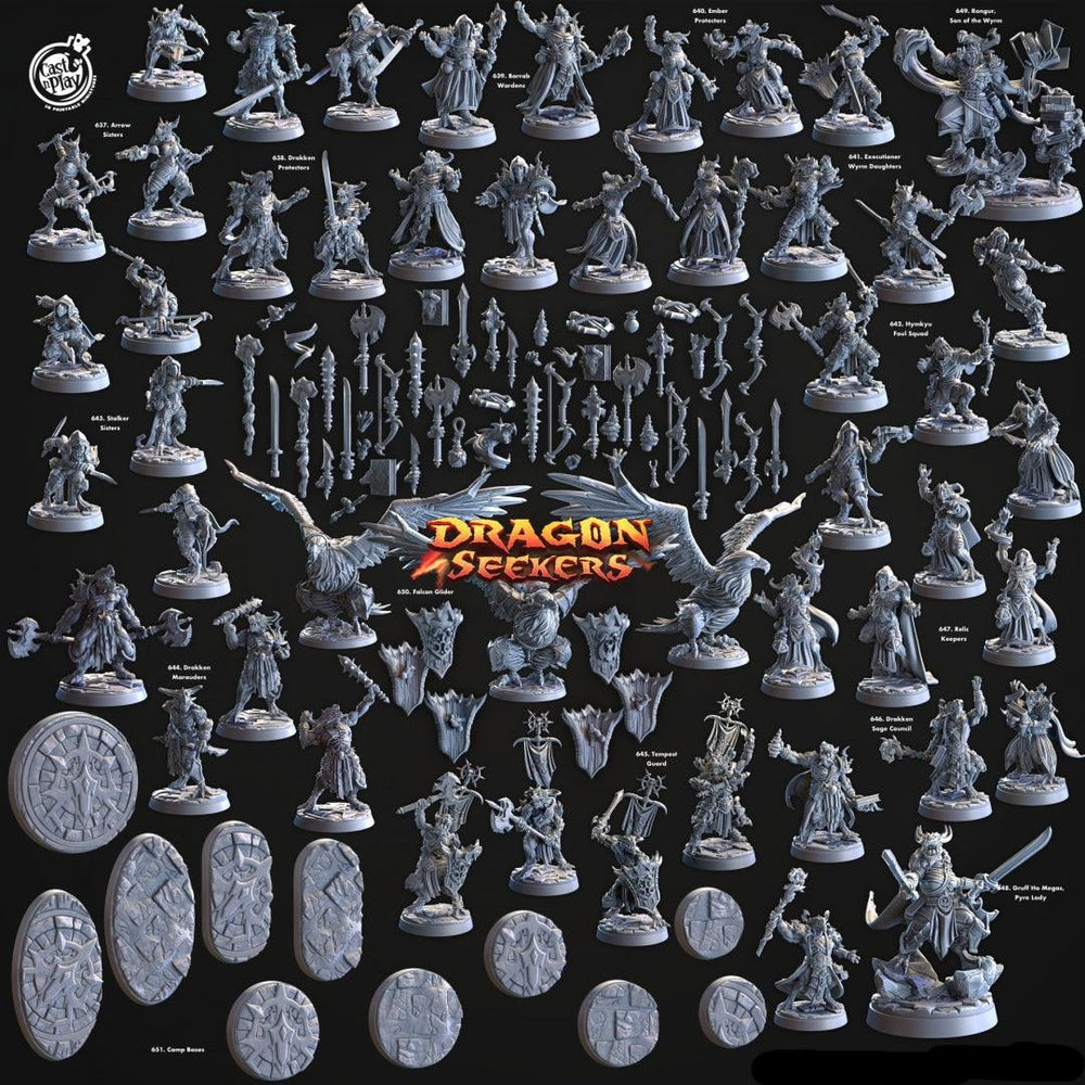 3D Printed Cast n Play Relic Keepers Dragon Seekers 28mm 32mm D&D (Online Only)