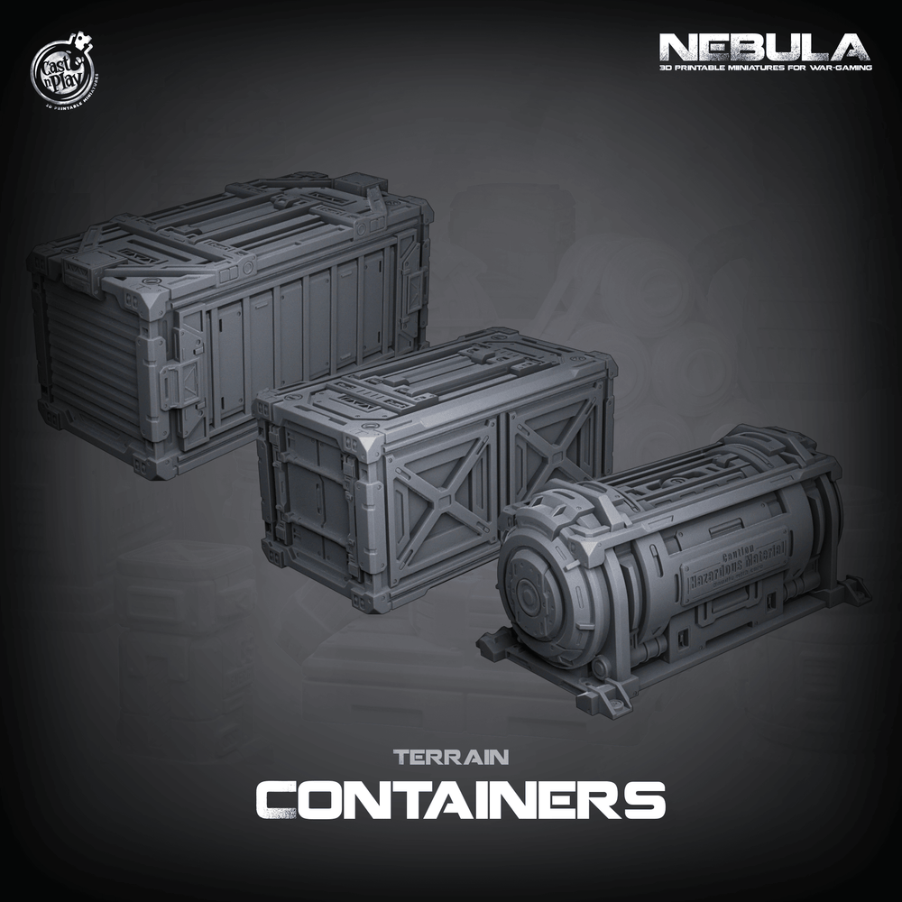 3D Printed Cast n Play Terrain Containers Nebula Origins 28mm 32mm D&D (Online Only)