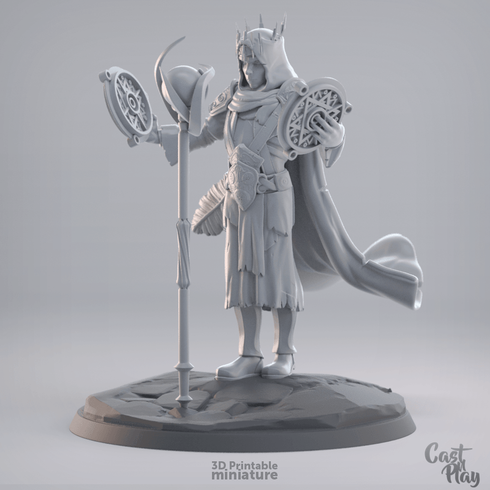 3D Printed Cast n Play - The Mage King 28mm 32mm D&D (Online Only)