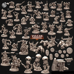 3D Printed Cast n Play Vulcan Bases Vulcan Dwarves Set 28mm 32mm D&D (Online Only)