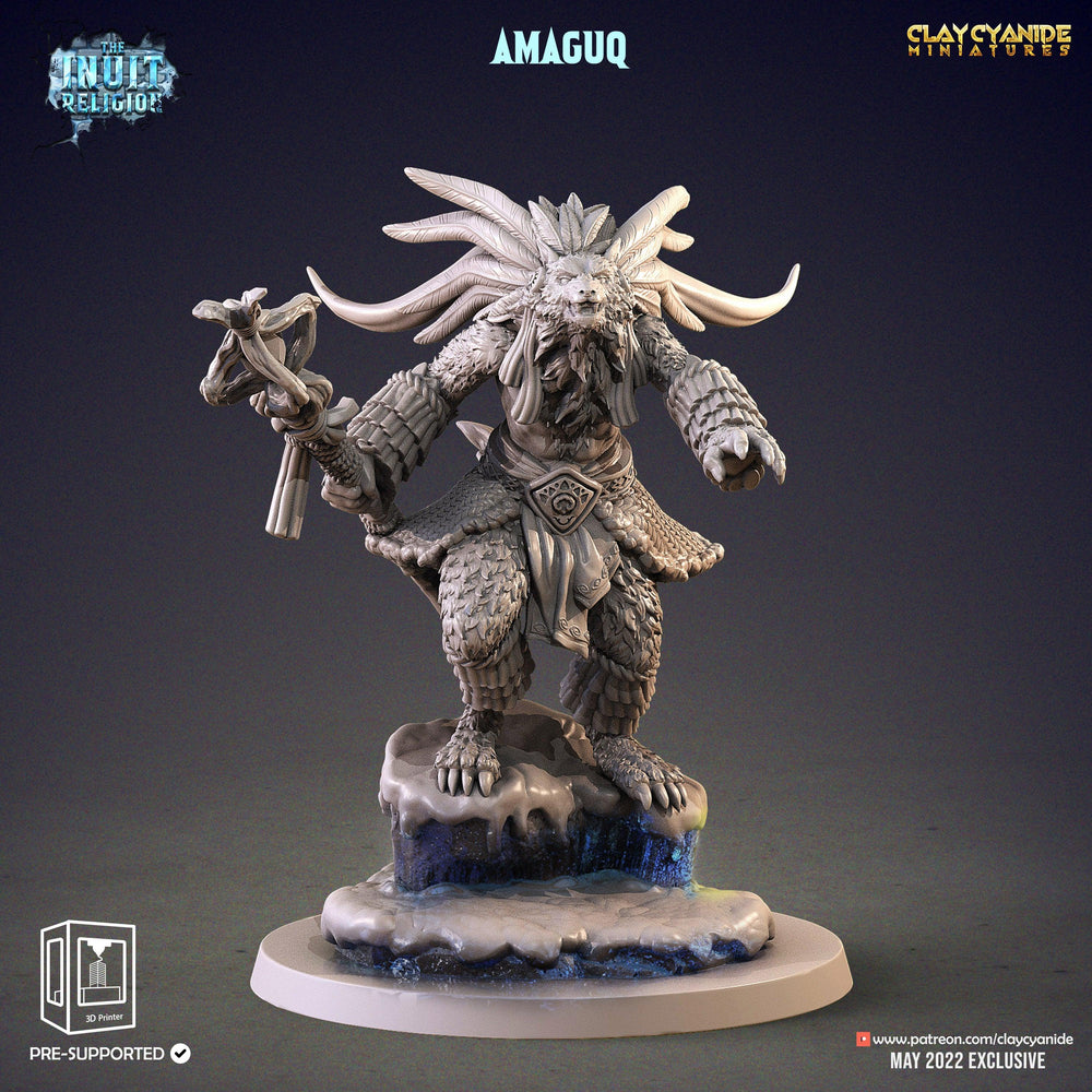 3D Printed Clay Cyanide Amaguq Inuit Religion Ragnarok D&D (Online Only)