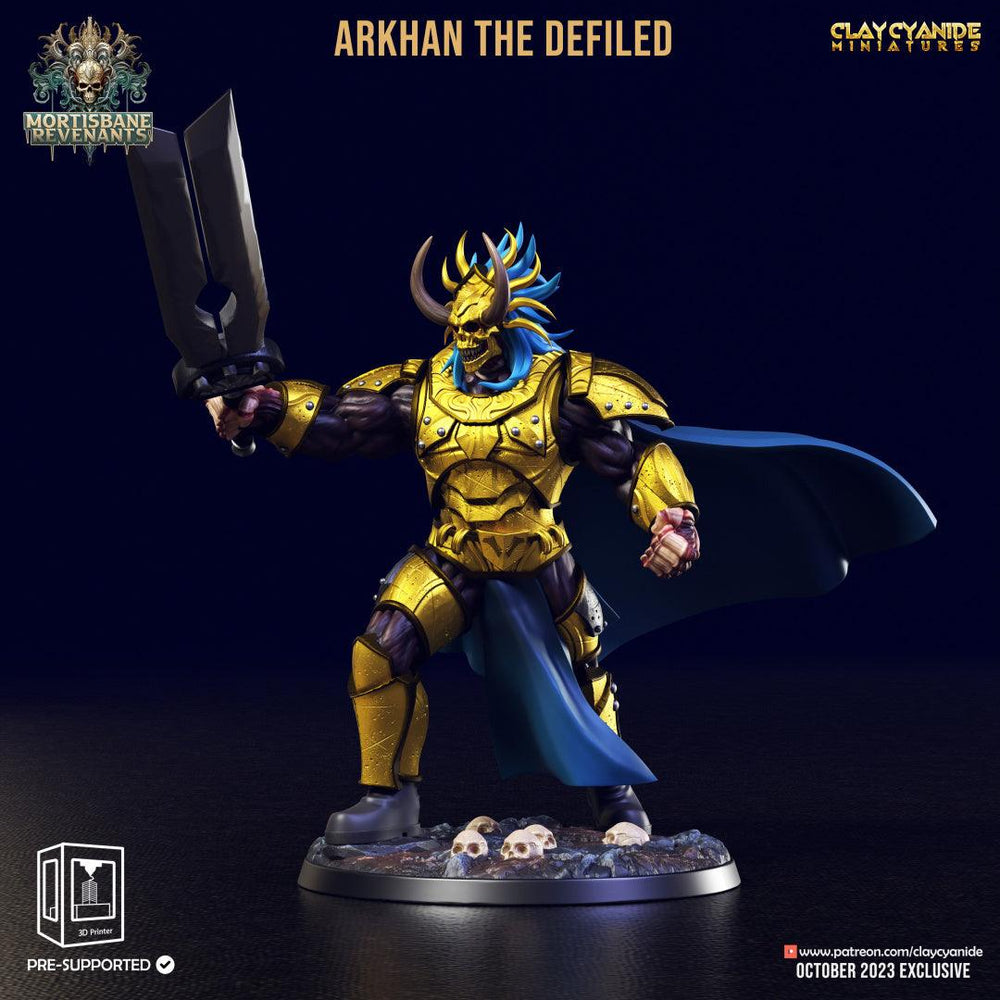 3D Printed Clay Cyanide Arkhan the Defiled Mortisbane  Revenants 28 32 mm D&D (Online Only)