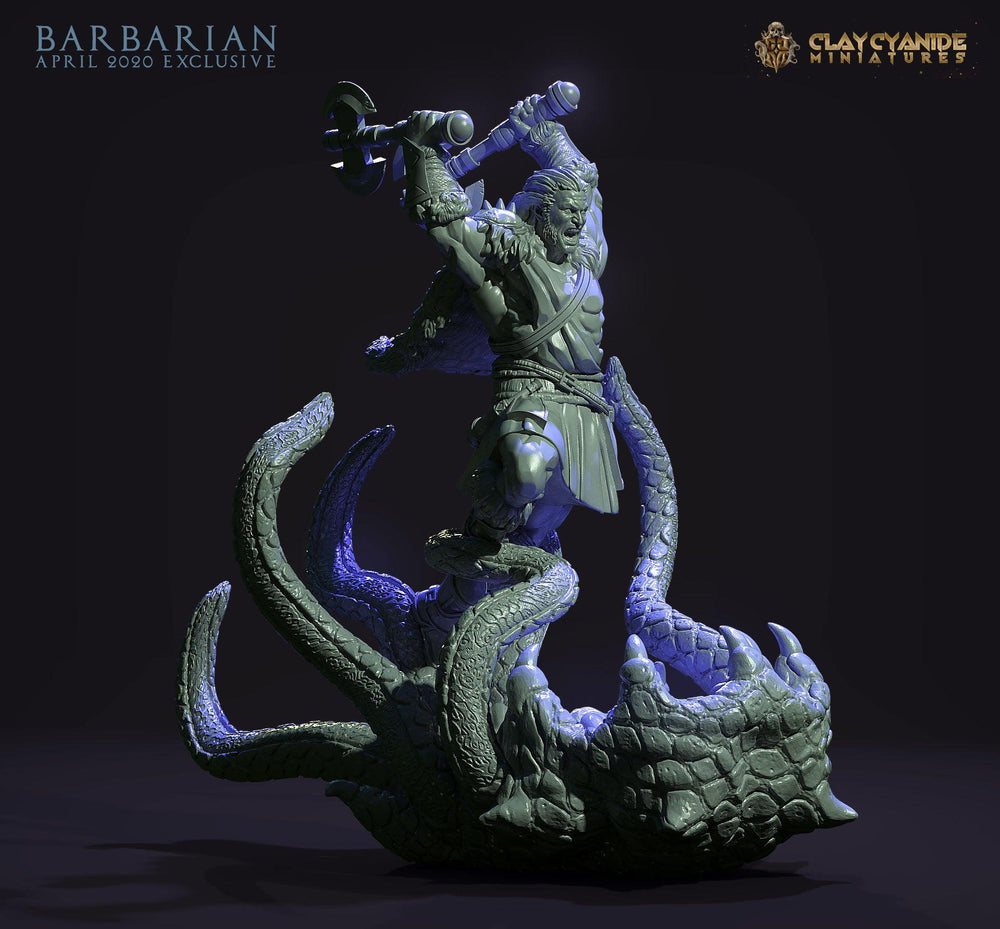3D Printed Clay Cyanide Barbarian 28mm-32mm Ragnarok D&D (Online Only)