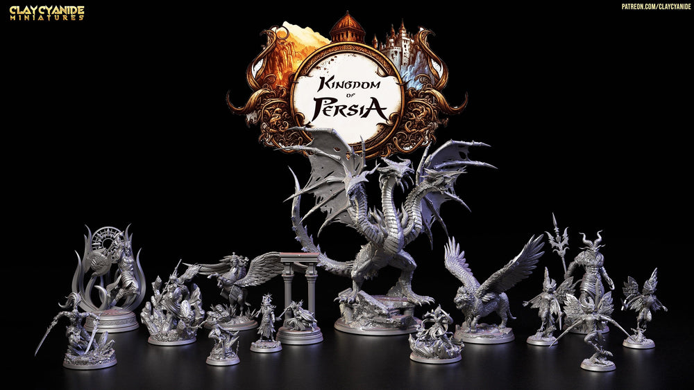 3D Printed Clay Cyanide Fereydun Kingdom of Persia 28 32 mm D&D (Online Only)