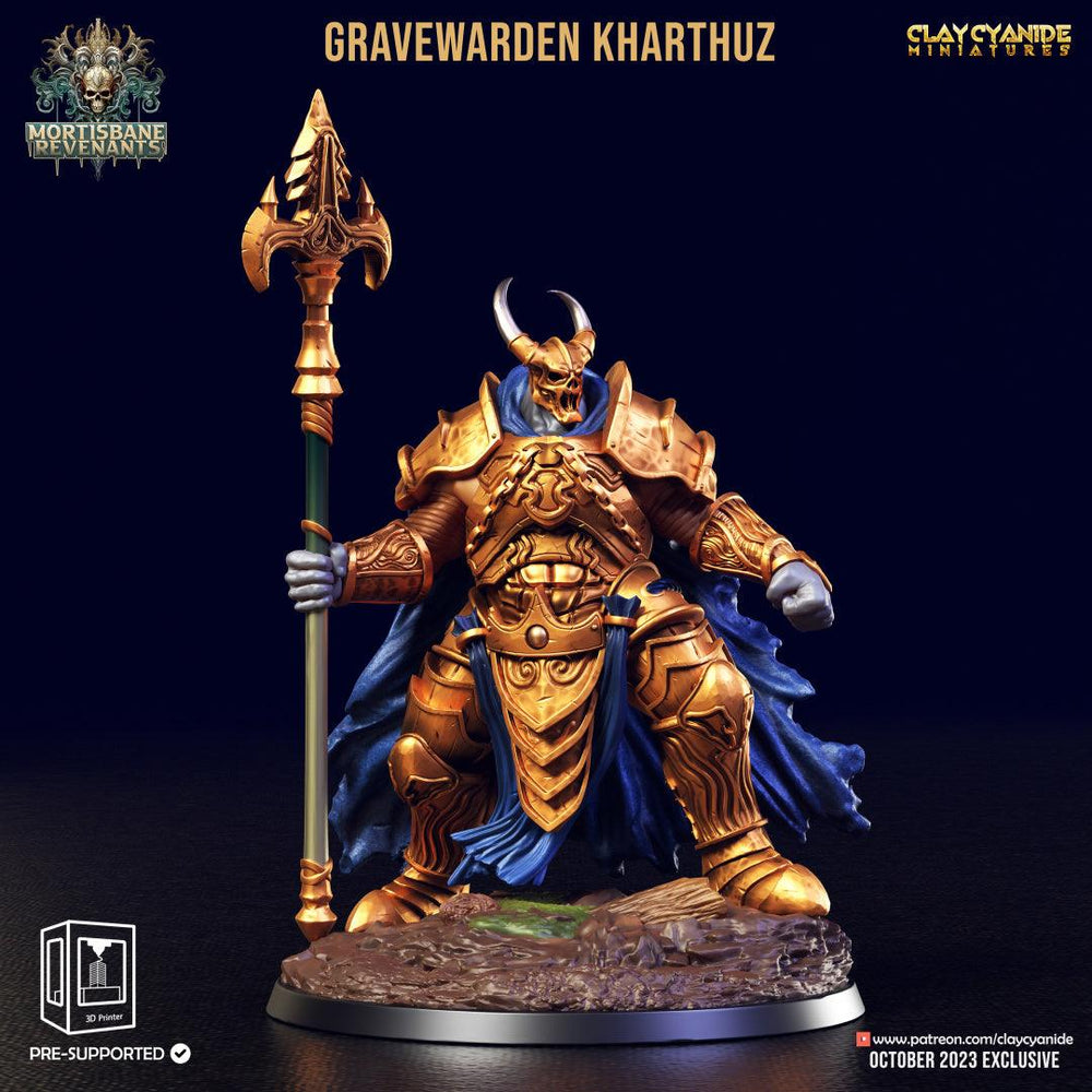 3D Printed Clay Cyanide Gravewarden Kharthuz Mortisbane  Revenants 28 32 mm D&D (Online Only)
