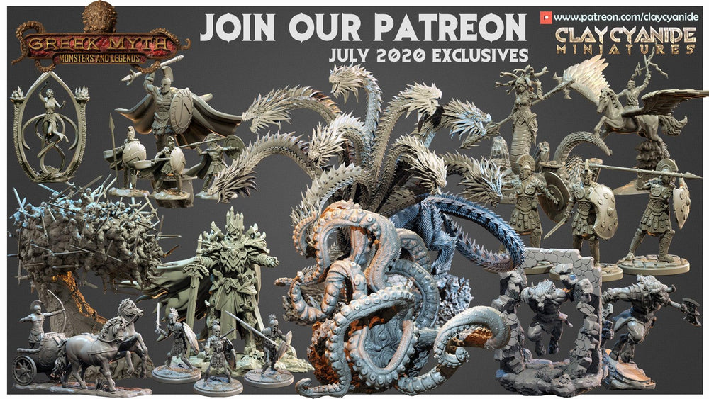 3D Printed Clay Cyanide Greek Chariot Greek Mythology Part 2 28 32 mm D&D (Online Only)