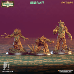3D Printed Clay Cyanide Mandrakes Ethiopian Mythos 28 32 mm D&D (Online Only)