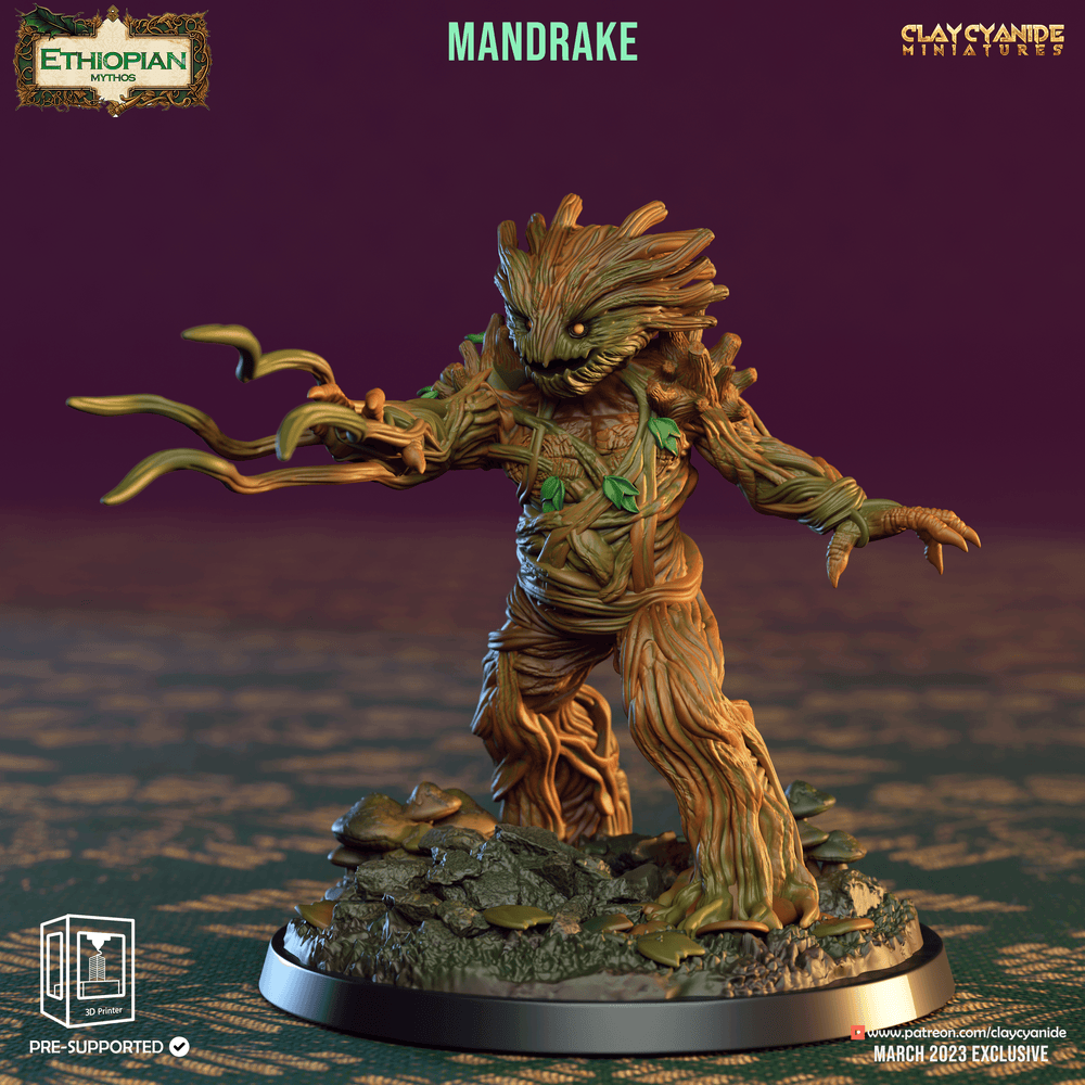 3D Printed Clay Cyanide Mandrakes Ethiopian Mythos 28 32 mm D&D (Online Only)