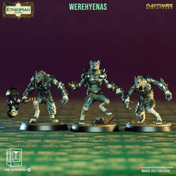 3D Printed Clay Cyanide Werehyenas Ethiopian Mythos 28 32 mm D&D (Online Only)
