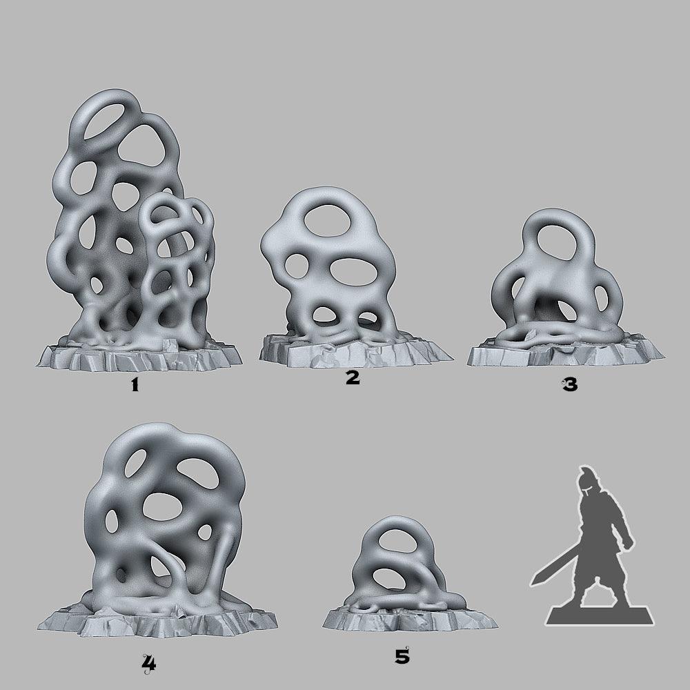 3D Printed Fantastic Plants and Rocks Aggressive Shapeless Mushrooms 28mm - 32mm D&D Wargaming (Online Only)