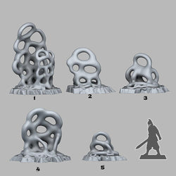 3D Printed Fantastic Plants and Rocks Aggressive Shapeless Mushrooms 28mm - 32mm D&D Wargaming (Online Only)