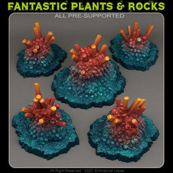 3D Printed Fantastic Plants and Rocks Cave Blazing Crystals 28mm - 32mm D&D Wargaming (Online Only)