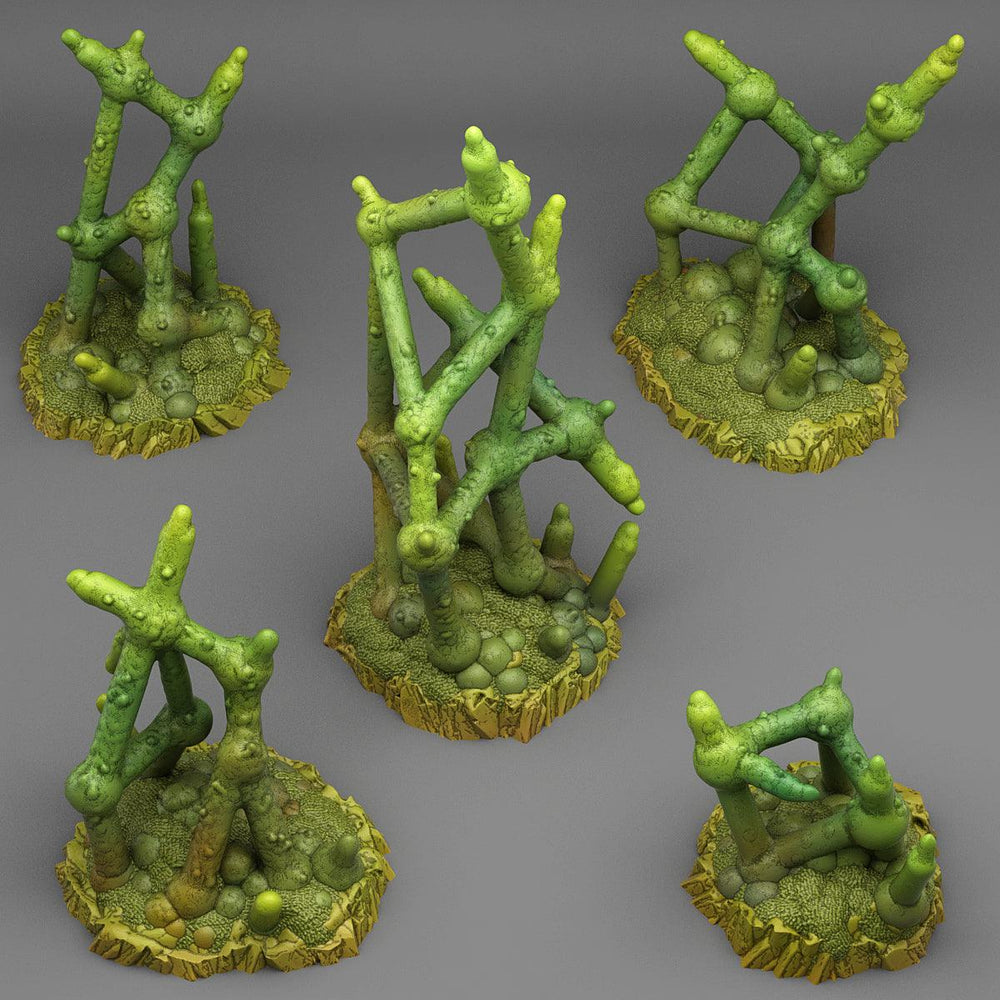 3D Printed Fantastic Plants and Rocks Deadly Molecule Plants 28mm - 32mm D&D Wargaming (Online Only)