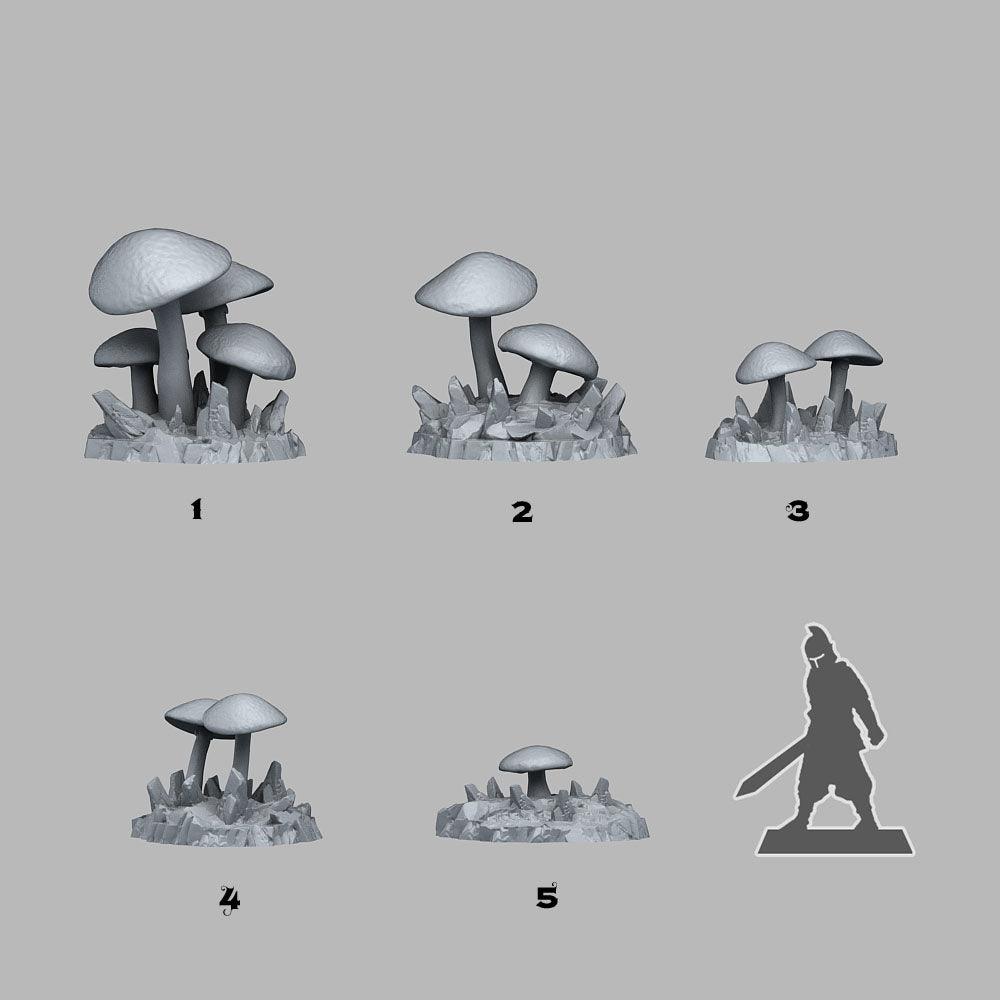 3D Printed Fantastic Plants and Rocks Giant Desert Mushrooms 28mm - 32mm D&D Wargaming (Online Only)