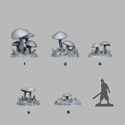 3D Printed Fantastic Plants and Rocks Giant Desert Mushrooms 28mm - 32mm D&D Wargaming (Online Only)
