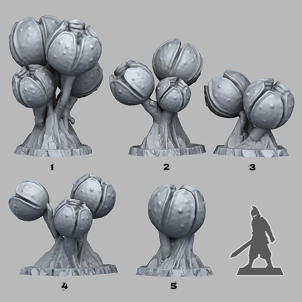 3D Printed Fantastic Plants and Rocks INSANITY SPORE PODS 28mm - 32mm D&D Wargaming (Online Only)